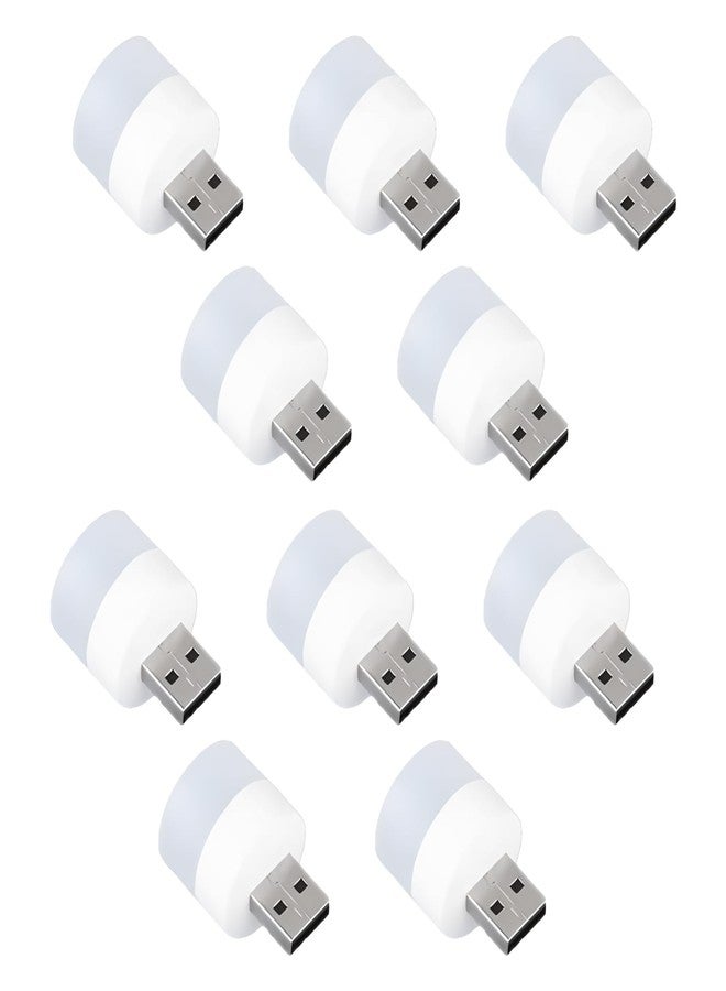 أوبليفين مصباح ليلي LED صغير محمول يعمل بمنفذ USB من Oblivion، مصباح ليلي LED صغير الحجم يعمل بالكهرباء لأجهزة الكمبيوتر الشخصية وأجهزة الكمبيوتر المحمولة (عبوة من 10 قطع، أبيض). - Image 1